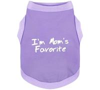 Cozy Sleeveless Canine Wear Dog Clothes, Soft, Lightweight, and Breathable Cotton Dog Shirt with I'm Mom's Favorite Print.Vest Tank Top Ideal for Small, Medium, and Large Breeds Light Purple S