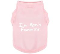 Cozy Sleeveless Canine Wear Dog Clothes, Soft, Lightweight, and Breathable Cotton Dog Shirt with I'm Mom's Favorite Print.Vest Tank Top Ideal for Small, Medium, and Large Breeds Light Pink S
