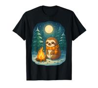 Cozy Sloth Campfire Winter Holidays T-Shirt