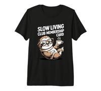 Cozy Sloth Design for Slow Living Enthusiasts Premium T-Shirt