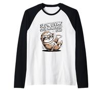 Cozy Sloth Design for Slow Living Enthusiasts Raglan Baseball Tee