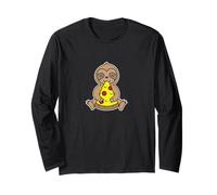 Cozy Sloth Embracing Pizza Slice Long Sleeve T-Shirt