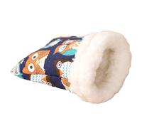 Cozy Small Animal Bed Warm Pet Nest Hamster Nest Cartoon Design Hamster Bed Soft Comfortable Plush Guinea Pig Sleeping Bag Pet Accessories Blue S