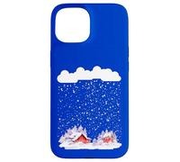 Cozy snow cabin heavy snowfall with lots of snowflakes Case for iPhone 15
