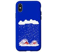 Cozy snow cabin heavy snowfall with lots of snowflakes Case for iPhone X/XS