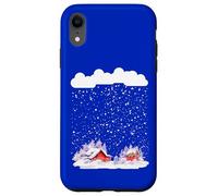 Cozy snow cabin heavy snowfall with lots of snowflakes Case for iPhone XR