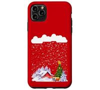 Cozy snow cabin with snowflakes and snowy Christmas tree Case for iPhone 11 Pro Max