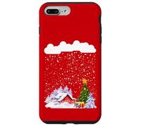 Cozy snow cabin with snowflakes and snowy Christmas tree Case for iPhone 7 Plus/8 Plus