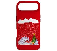 Cozy snow cabin with snowflakes and snowy Christmas tree Case for iPhone Air