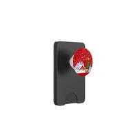 Cozy snow cabin with snowflakes and snowy Christmas tree PopSockets PopWallet for MagSafe