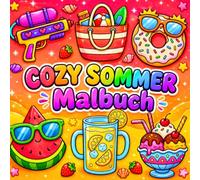 Cozy Sommer Malbuch: Mit dicken Linien und einfachen Motiven für Erwachsene und Jugendliche mit Strand, Picknicks, Blumen, Urlaubsszenen und gemütlicher Sommerstimmung