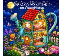 COZY space: Coloring Book for Adults and Teens Featuring Relaxing Familiar Corners with Cute Animal Characters for Stress Relief