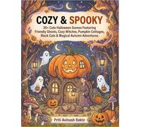 COZY & SPOOKY: Bold & Easy Coloring Book for Adults & Teens 30+ Relaxing Halloween Scenes Filled with Friendly Ghosts, Witches, Pumpkins & Cozy Cottages