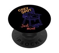 Cozy Spot Just Mine Cat Enthusiast Design PopSockets Adhesive PopGrip