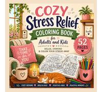 Cozy Stress Relief Coloring Book for Adults and Kids: 52 Bold and Easy Coloring Pages Featuring Cozy Homes, Cute Animals, Flowers, Mushrooms, Nature, ... and Stress Relief (Cozy Coloring Collection)