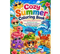 Cozy Summer Coloring Book: Bold and Easy Beach Animals, Vacation Fun and Relaxing Summer Designs for Adults and Kids