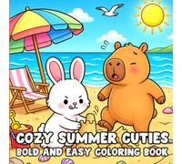 Cozy Summer Cuties Bold & Easy Coloring Book: 50 Simple and Fun Summer-Themed Designs for Kids, Teens, and Adults