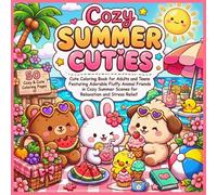 Cozy Summer Cuties: Cute Coloring Book for Adults and Teens Featuring Adorable Fluffy Animal Friends in Cozy Summer Scenes for Relaxation and Stress Relief