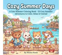 Cozy Summer Days: A Cute Kawaii Summer Coloring Book with 55 Adorable Scenes to Color, Relax & Unwind