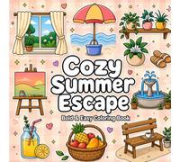 Cozy Summer Escape Bold and Easy Coloring Book: 50 Cute Minimalist Designs for Relaxation and Mindfulness (The Cozy Summer Vibes Series)