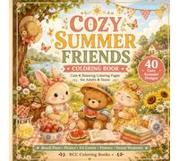 Cozy Summer Friends Coloring Book: Cute and Relaxing Coloring Pages for Adults and Teens Featuring Animals, Beach Days, Picnics, Flowers, Ice Cream, and Sunny Summer Moments