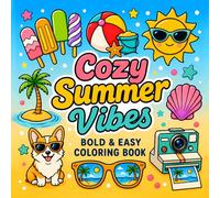 COZY SUMMER VIBES - 50 BOLD & EASY SUMMER COLORING PAGES FOR KIDS, TEENS & ADULTS