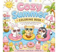 Cozy Summer Vibes Bold & Easy Coloring Book for Adults and Teens: Cute Beach, Vacation and Tropical Designs for Relaxation and Stress Relief
