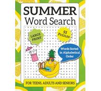 Cozy Summer Word Search for Adults: Large Print 55 Unique Puzzles on Beach, Ocean, Nature for Seniors & Teens | 110 pages, 8.5x11 inch | Great for Relaxation | Fun Word Find Activity Books Gift