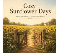 Cozy Sunflower Days A Bold & Easy Coloring Book for Adults: 30 Cozy Countryside Scenes with Sunflower Fields and Country Cottages