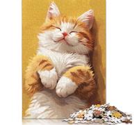 Cozy Tabby Cat Art Jigsaw Puzzles for Adults 500 Pieces, Jigsaw Puzzles Adult Intellective Educational Toy DIY Puzzles 500pcs (52x38cm)