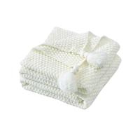 Cozy Tassel Blanket Knitted with Woolen Balls Warm and Soft Throw Blanket for Office Sofa Siesta Air conditioner Bedspread Bedding Tapestry