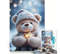 Cozy Teddy Bear with Star Light 1000 Pieces Puzzles for Adults Creative Play DownTime Game Fun Challenge Art Display (50x75cm)