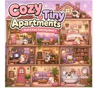 Cozy Tiny Apartments Coloring Book: Bold & Easy Kawaii Cozy Spaces for Relaxation