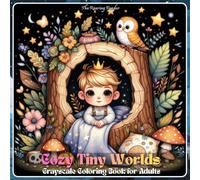Cozy Tiny Worlds Grayscale Coloring Book: 52 Whimsical Miniature Scenes Featuring Tiny Prince Adventures, Cute Animals, Cozy Forest Homes, and Magical ... Relief, and Creativity (Whimsical World)