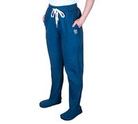 Cozy Toes - Adult Footed Sweatpants with Sherpa Fleece Lined Feet, Extremely Soft and Warm Footing, Navy, Medium