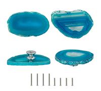 Cozy Tower Agate Knobs for Cabinets and Drawers, Unique Drawer Pulls and Knobs, Bifold Closet Door Knobs Dresser Knobs Kitchen Cabinet Hardware (Blue Agate)