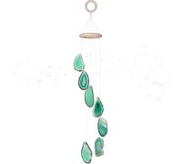Cozy Tower Agate Slice Green Height 47.0-50.0 cm Agate Disc 5.0-7.0 cm Wooden Ring Diameter 7.0 cm