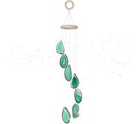 Cozy Tower Wind Chime, Agate Slice, Green, 18.5 inches