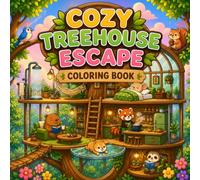 Cozy Treehouse Escape Coloring Book: Cute Animal Treehouses, Forest Rooms, Tiny Homes and Relaxing Coloring Pages for Kids