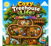 Cozy Treehouse Life Coloring Book for Adults and Teens Featuring Cute Forest Animals, Fantasy Tree Homes, Relaxing Cozy Cottage Scenes and Whimsical Nature Coloring Pages