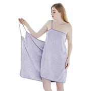 Cozy V-Neck Bath Skirt with Fine Straps Sexy Backless Suspender Bath Skirt Strong Water Absorption Bath Dress Soft Thick Coral Fleece Bath Towel Wrap for Women Quick Dry Home Shower Bathing Towel