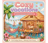 Cozy Vacations Coloring Book: Cute and Relaxing Travel Scenes with Beaches, Cabins, Cafés and Holiday Places (Lovely Cozy Live)