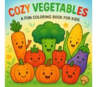 Cozy Vegetables Coloring Book: 44 Cute and Easy Vegetable Coloring Pages for Kids Ages 4-8 | A Fun & Relaxing Activity Book to Spark Creativity