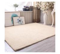 Cozy Velvet Lamb Fleece Rug Plush Area Carpet for Living Room & Bedroom Soft Decorative Mat for Bedside Beige 60x90cm