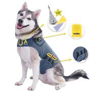 Cozy Vest 3-in-1 Dog Anxiety Vest Music & Aromatherapy Coat Relaxing Sound & Essential Oil Scent Canine Stress Relief Fireworks Thunder Separation Shirt Jacket Thunderstorm (Gray, M [26-40 Lbs])