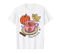 Cozy Vibes Only Pumpkin Coffee Autumn Shirt Fall Season Cute T-Shirt