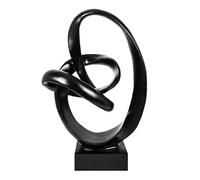 Cozy Villa Knot Sculptures, Modern Coffee Table Statues, Abstract Center Piece for Home Office, Dining Living Room Desk Decor, Bookends, 15.5 x 10.5 inch, Black