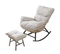 Cozy W Chair and Ottoman Set for Bedroom - Comfortable Lounge Chair with Footrest for Reading and Relaxation Ideal for Adults and Small Spaces