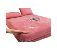 Cozy Warm Fitted Velvet Sheet - Elastic Mattress Cover for Couples Fluffy Double Thermal Bedding 150x200cm Soft Luxury Home Essential (Color1 1pc)