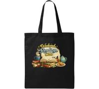 Cozy Weekend Reading Relaxation Scene Natural Cotton Tote Bag Black